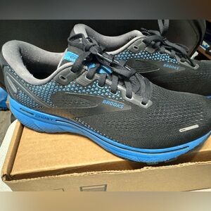 Brooks Mens Ghost 14 Black/Blue Running Shoes Size 9 Medium D